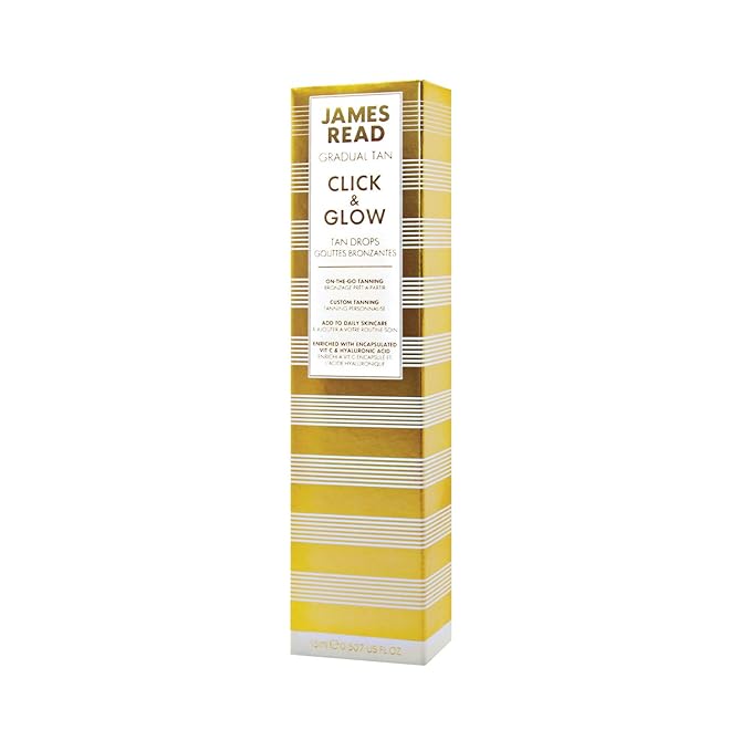 James Read Gradual Tan - Click & Glow Tan Drops 15ml, On-the-Go, Daily, Custom Tanning Booster & Extender, Easy to apply, Travel friendly, Vitamin E, Aloe Vera, Hyaluronic Acid, For all skin tones