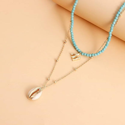 Bohemia Turquoise Beaded Choker Necklace Layered