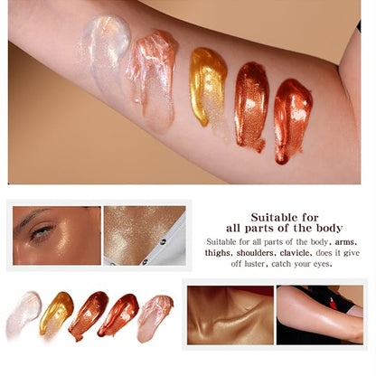 Shimmer Body Luminizer 5 Color Waterproof Smooth Face 80 ML