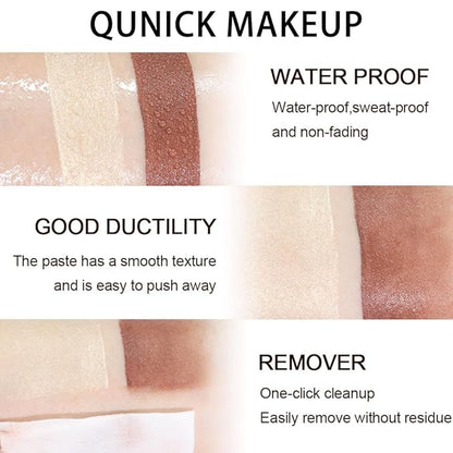 Kaely 2Pcs Cream Contour Highlighter Stick Kit,Bronzer Cheek Stick Waterproof,11+12