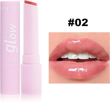 3 Pcs/Set Plumping Lip Gloss Stick, Glass Shine Lipstick Super Moisturizing Lip Color Hydrating Glossy Tinted Balm, Plumps/ Nourishes Lips, Non-Sticky High Shine Smooth Lip Color Balm (Color 01 02 03)