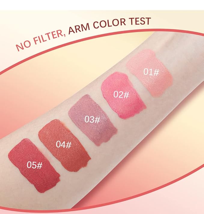 MEICOLY Pink Matte Dewy Liquid Blush,Super Natural Cream