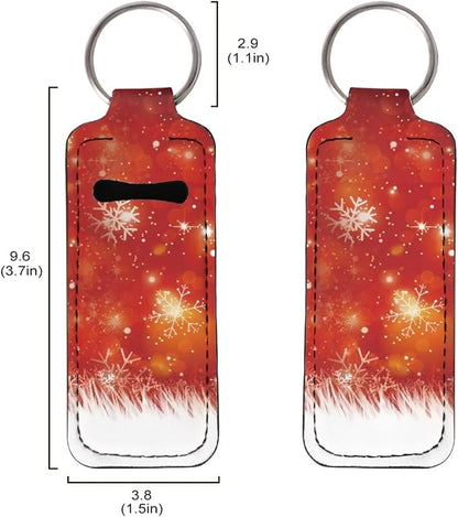 Christmas Snowflake Holiday Red Print Chapstick Sleeve