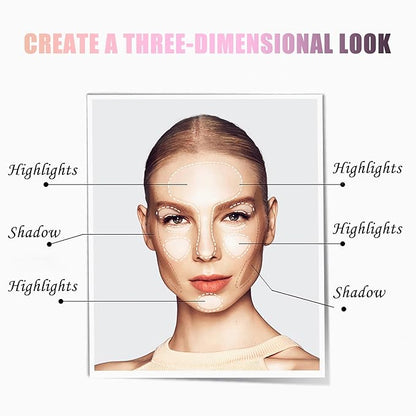 Contour Palette with Brush, Cream Contour Powder Palette