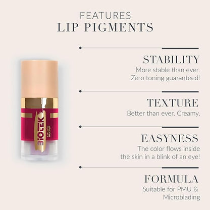 Biotek Lip Pigment for Permanent Makeup - Black Cherry Color for Lip - Made in Italy - Fashion 0,24 fl.oz.