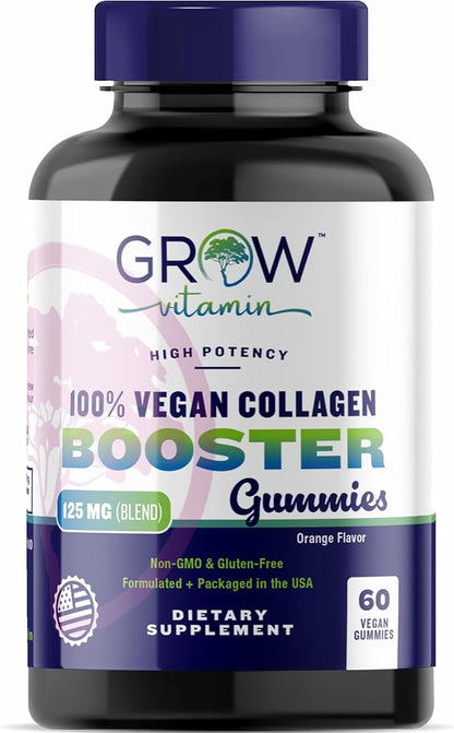 Superfruit Gummy Beauty Vitamins - Supports Skin, Hair, and Nail Health - Vegan Collagen Builder with Silica, Biotin, Super Berry Amla, Vitamin C, A, E, Orange Flavor, Non GMO, No Gluten - 60 Gummies
