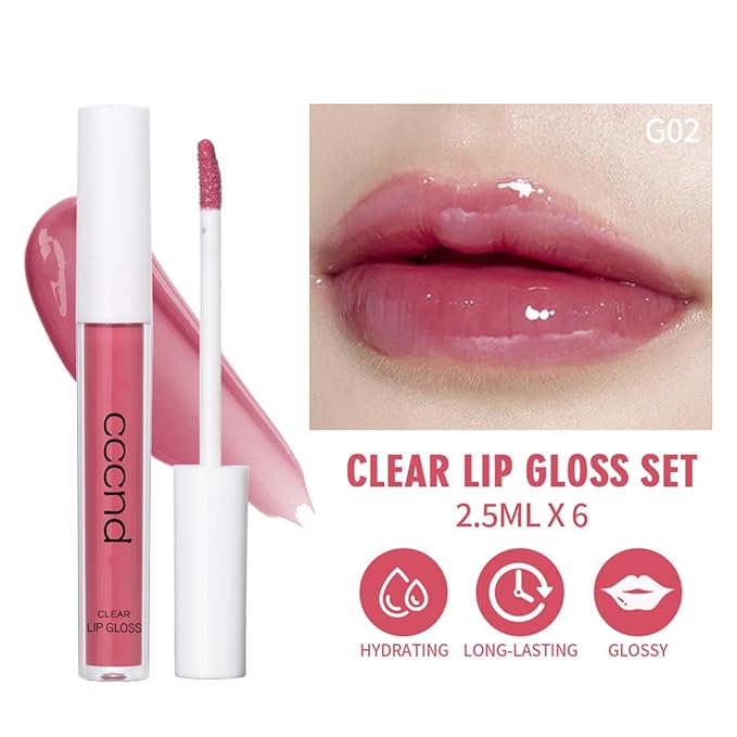 Hydrating Lip Gloss Set 6 Colors Moisturizing Glossy Hydrating