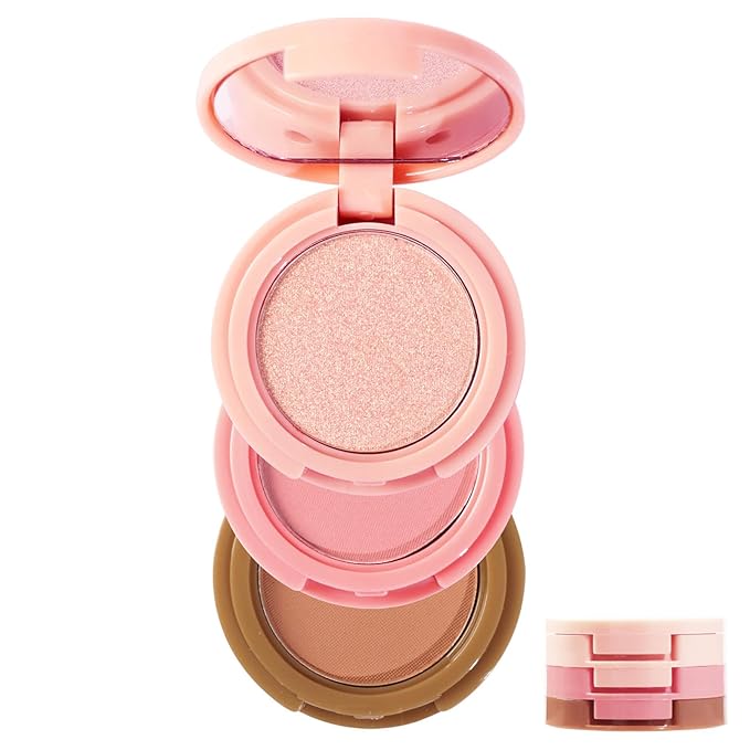 3-in-1 Blendable Trio, Contour and Highlight Blush Makeup