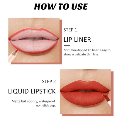 Boobeen Liquid Matte Lipstick and Lip Line Pencil Lipstick