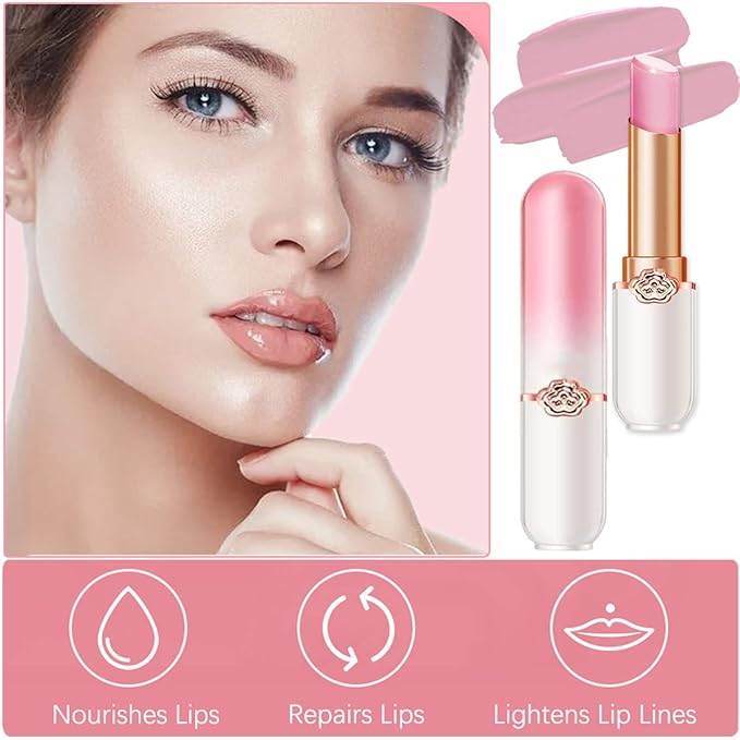3 Pcs Color Changing Lipstick Queen Peach Aloe Grape,PH Mood Lip Balm Tinted Long Lasting Labiales Lip Plumper Gloss Magic Lip Stain Moisturize Lipstick Set for Women （Peach+Aloe+Grape）