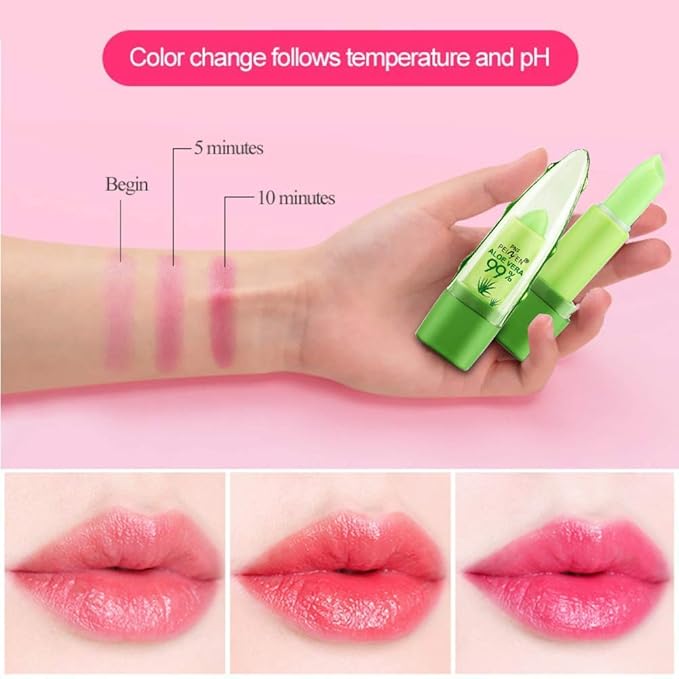 2 Pack Aloe Vera Lipstick, LemonSac Long Lasting Long