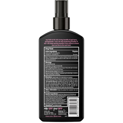 b.tan SPF 7 Deep Tanning Dry Spray | Hello Sunshine Tanning Oil - Enriched w/Bronzer & Tan Boosting Actives, Deeply Nourishes Skin w/Goji Berry, Pomegranate + Açai, Vegan, Cruelty Free, 8 Fl Oz