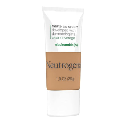 Neutrogena Clear Coverage Flawless Matte CC Cream, Full-Coverage Free, Butterscotch, 1 oz