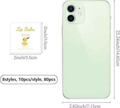 CRASPIRE 80Pcs 8 Styles Labels Lipsticks