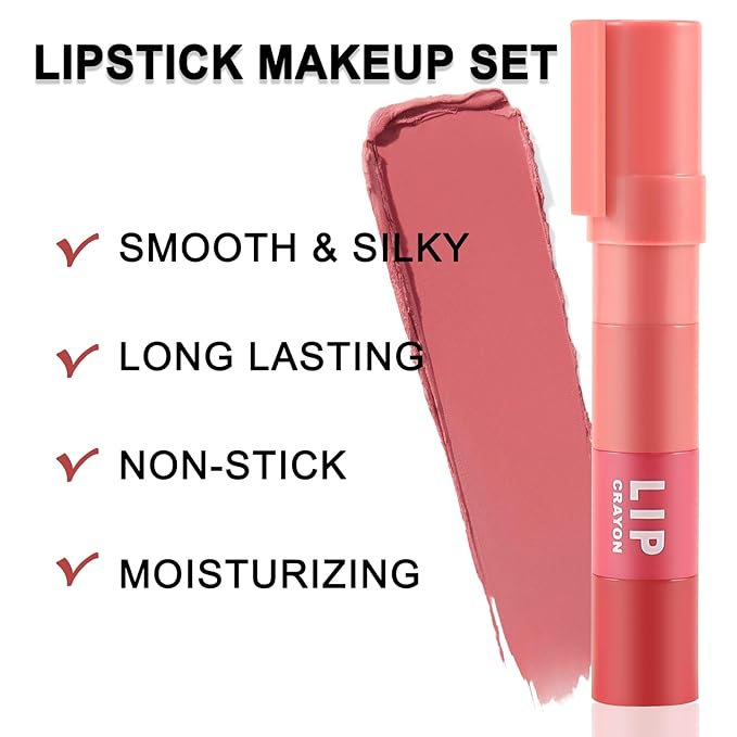 Boobeen Lipstick Crayon Lip Gloss Makeup Lasting Matte Gloss