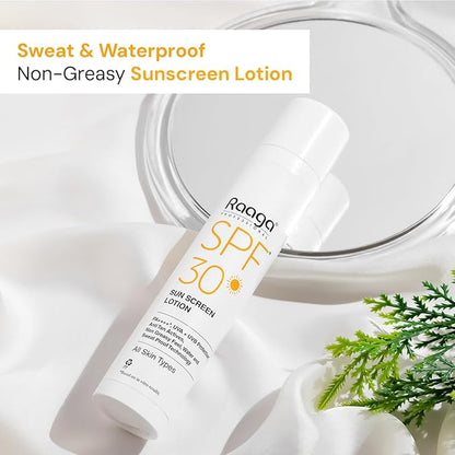 SPF 30 Sunscreen Lotion | 1.86 Fl Oz (55 ml) | with Broad Spectrum UVA & UVB Rays Protection | Waterproof & Non Greasy Sunblock Lotion