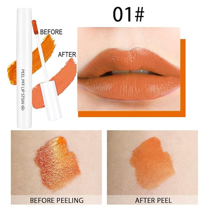 2Pcs Lip Stain Peel Off Kit,Matte Magic Lip Magic