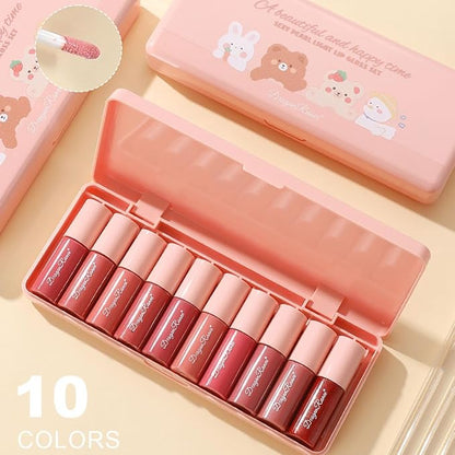 10 Colors Lip Tint Stain Set, Korean Plumping Plumping
