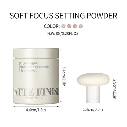 Erinde Lavender Purple Matte Setting Powder with Puff,