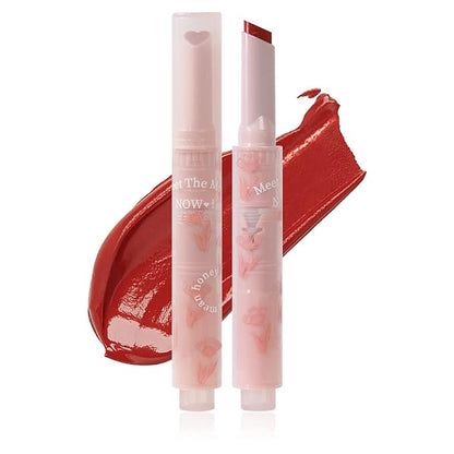 Jelly Lipstick, Tinted Lip Gloss Heart Shape Lip Glaze, Moisturizing and Hydrating Glossy Lip Gloss Lip Balm, High-shine Finish Lip Makeup Lip Pen for Nourished, Fuller-looking Lips (#04)