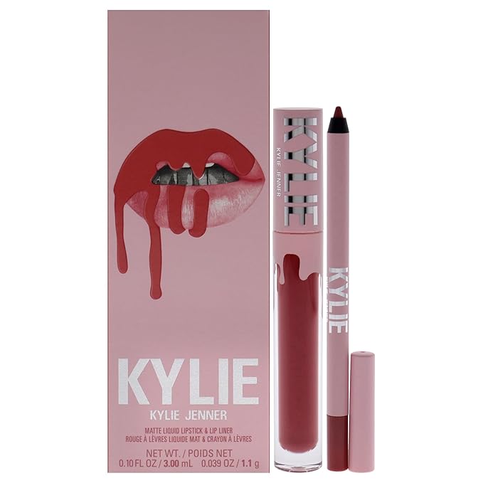Kylie Cosmetics Matte Lip Kit - 500 Kristen for Women - 2 Pc 0.10oz Matte Liquid Lipstick, 0.03oz Lip Liner