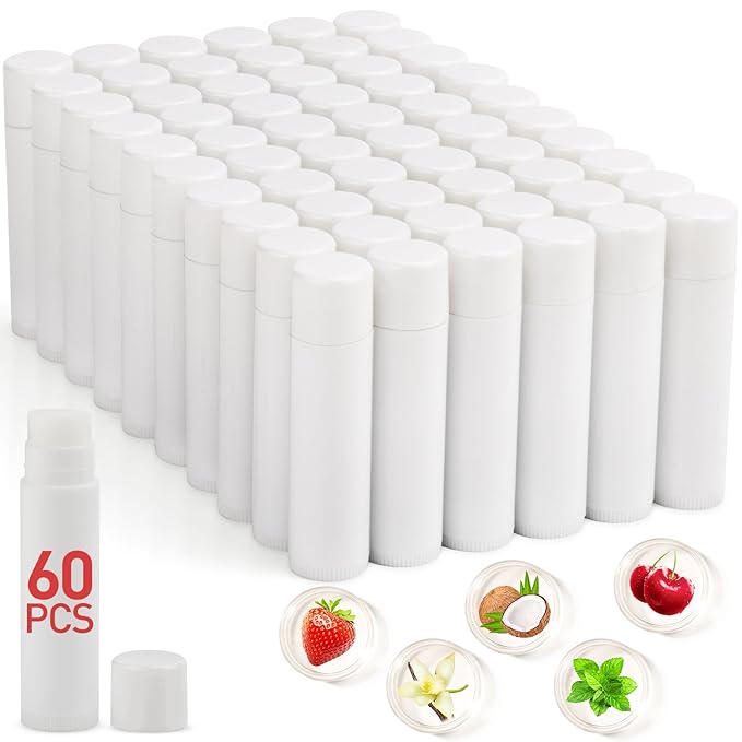 60 Pack Lip Balm Unlabeled, Natural