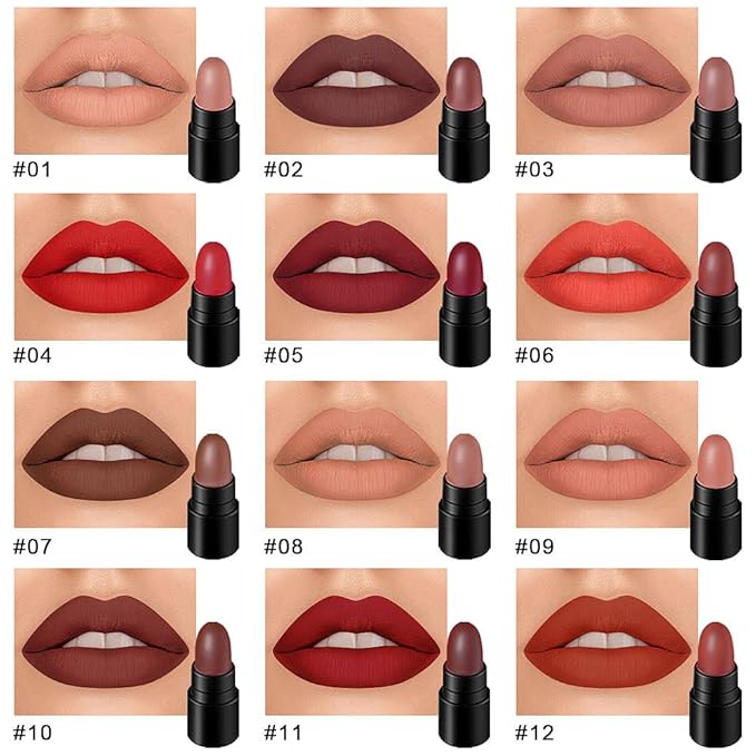 12Pcs Mini Capsule Makeup Lipstick Pills Mini Set Lipstick