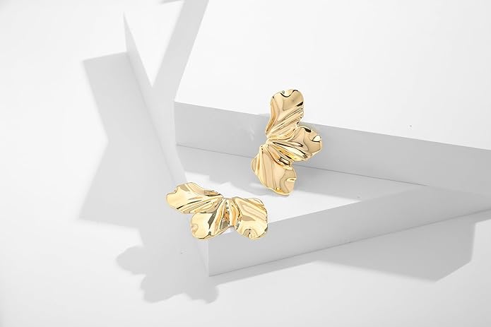 CLASSYZINT Gold/White/Red/Black Flower Stud Earrings