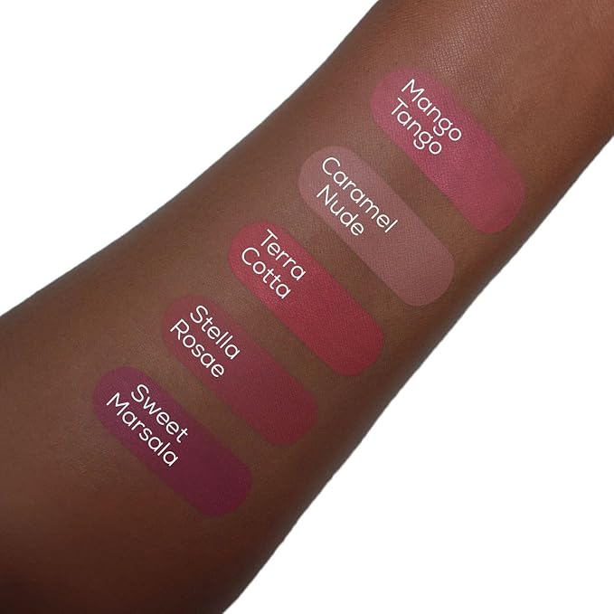 Aromi Matte Liquid Lipstick | Rose Burgundy, Pink Maroon Lip Color, Long Lasting, Waterproof, Long Wear, Smudge and Transfer Proof, Vegan Makeup (Sweet Marsala)