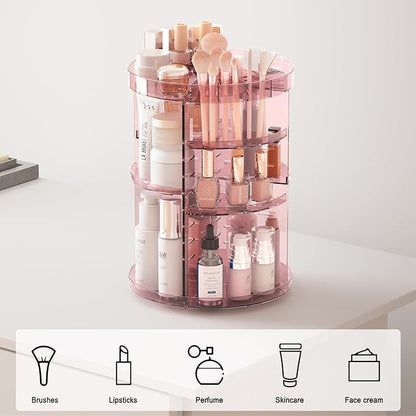 360 rotating makeup organizer with