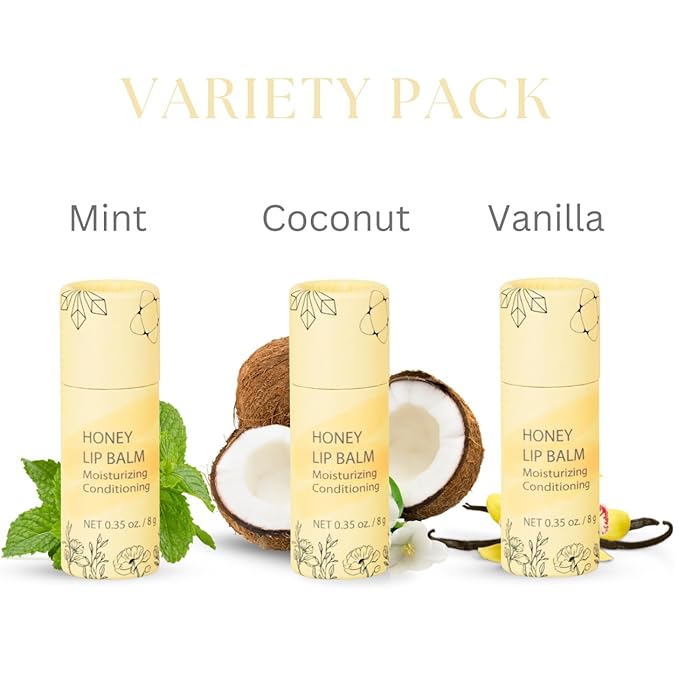 Natural Honey Lip Balm - 100%-grassfed oz)