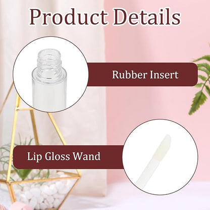 Empty Lip Gloss Tubes with Wand Clear Plastic Gloss