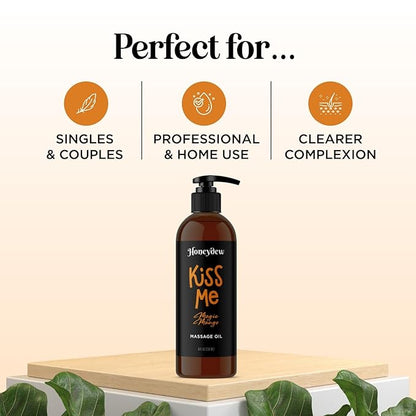 Mango Sensual Massage Oil for Couples - Alluring Tropical Full Body Massage Oil for Date Night and Nourishing Body Moisturizer with Sweet Almond - Vegan Non Staining Non Greasy Smooth Gliding Formula