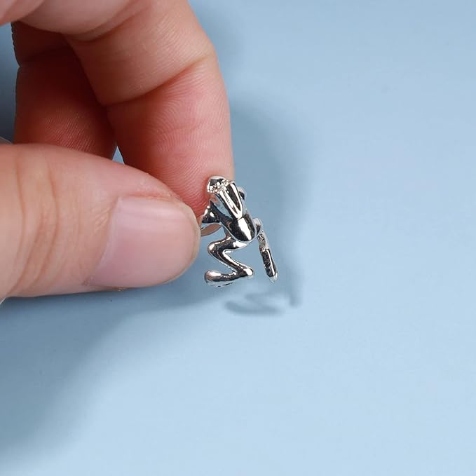 Vintage Frog Cuff Earrings Silver Frog