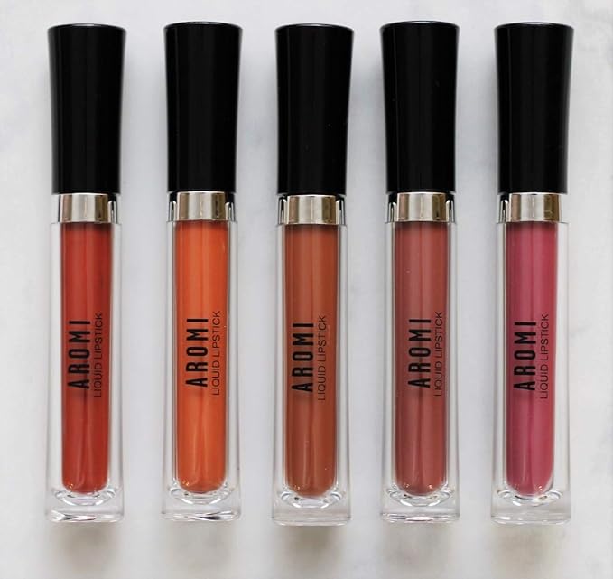 Aromi Medium Pink Matte Liquid Lipstick, Dusty Rose Lip Color, Smudge Proof and Long-lasting Lipstick, Vegan & Cruelty-free Beauty, Day to Night, Handmade (Pink Rosette)