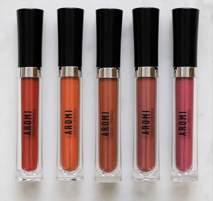 Aromi Medium Pink Matte Liquid Lipstick, Dusty Rose Lip Color, Smudge Proof and Long-lasting Lipstick, Vegan & Cruelty-free Beauty, Day to Night, Handmade (Pink Rosette)