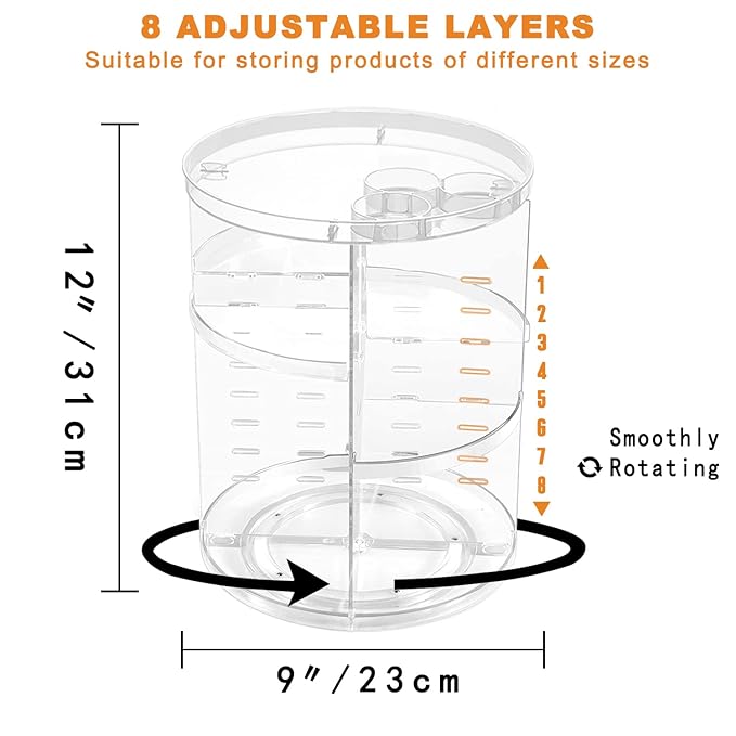 Rotating makeup organizer, diy 8