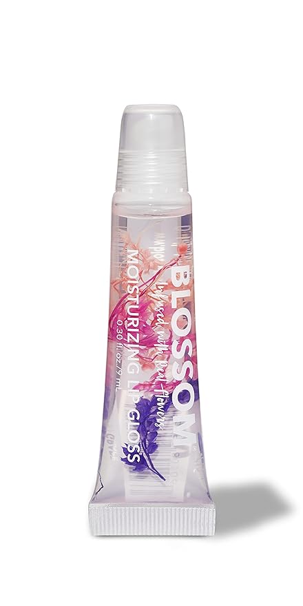 Blossom Scented Moisturizing Lip Gloss Tubes, Infused with Real Flowers, 0.3 fl. oz/9ml, Grape