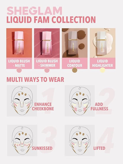 SHEGLAM Color Bloom Liquid Blush Makeup for Cheeks Love Cake