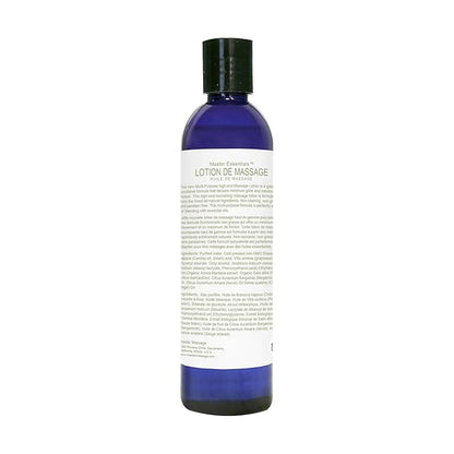 Master Massage Organic Massage Lotion (Pack of 1) - 8 fl oz, Skin-Nourishing Formula for Relaxation, Ideal for Massage Therapy and Home Use