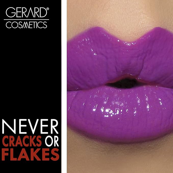 Gerard Cosmetics Color Your Smile Lip Gloss Wild Orchid | Super Pigmented Purple Lip Gloss with LED Light and Mirror | Shiny Finish | Hydrating Liquid Lip Color | Cruelty Free and Made in USA