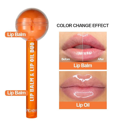 Tinted Lip Balm Lollipop Lip Gloss, (Orange)