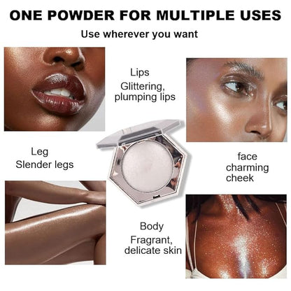 evpct Pearl White Silver Face Highlighter Makeup Shimmer