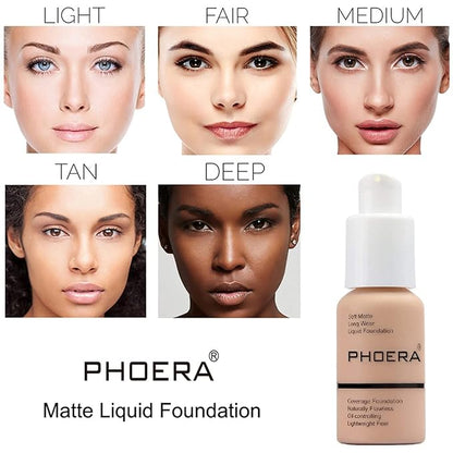 PHOERA Foundation Makeup for Wome Full Coverage Foundation 30ml