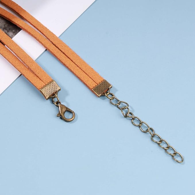 Boho Layered Suede Choker Necklace Tiny