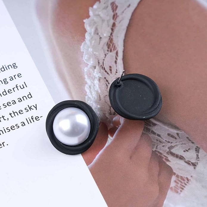 Vintage Mermaid Pearl Stud Earrings Half Pearl Earrings