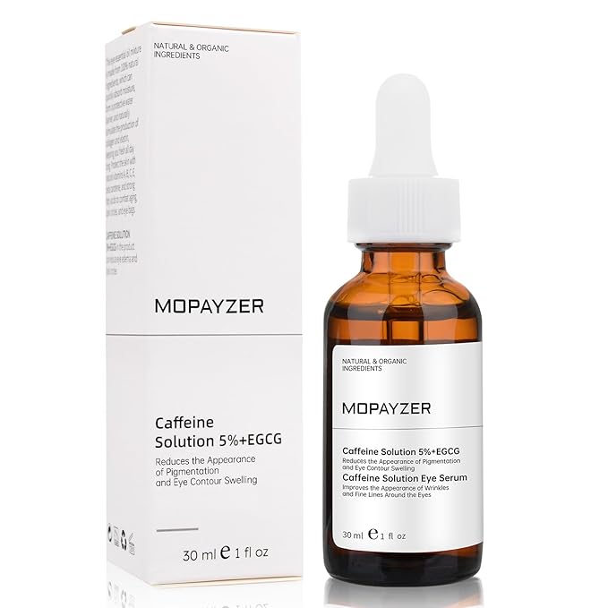 Caffeine Solution 5% + EGCG, Caffeine Eye Serum For Moisturizing, Targets Dark Circles & Puffiness, 2 PCS Natural Under Eye Serum For Facial Wrinkles & Fine Lines.