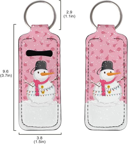 Women Girls Chapstick Holder Keychain Pink, Keyring