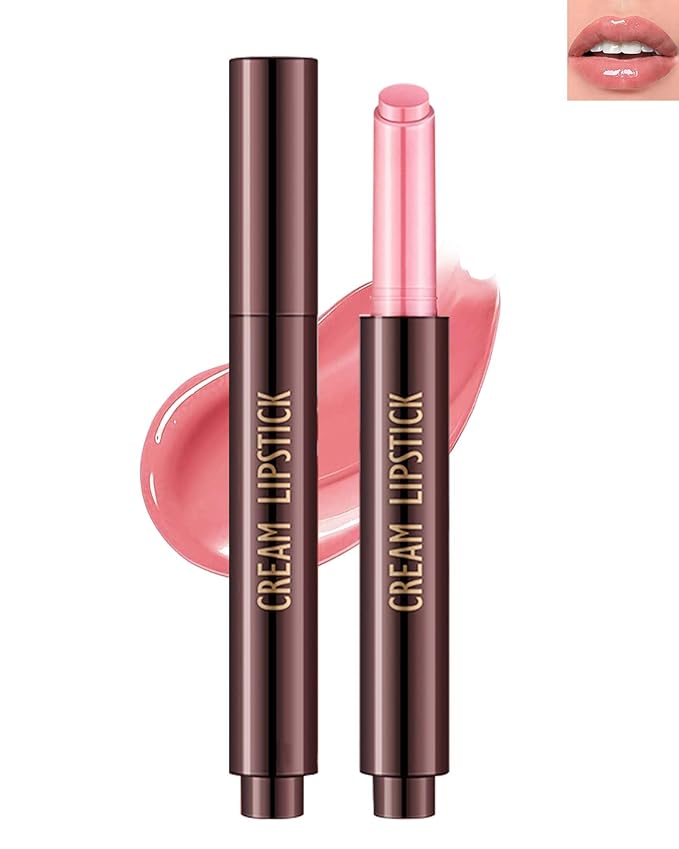 Moisturizing Lipstick Pen, Red Nude Pink Shimmer Glossy Plumping Lip Gloss,Hydrating Tinted Lip Balm,Long Lasting Waterproof Jelly Lip Gloss Plumper Lip Tint Stain,Christmas Makeup Gift for Women-06