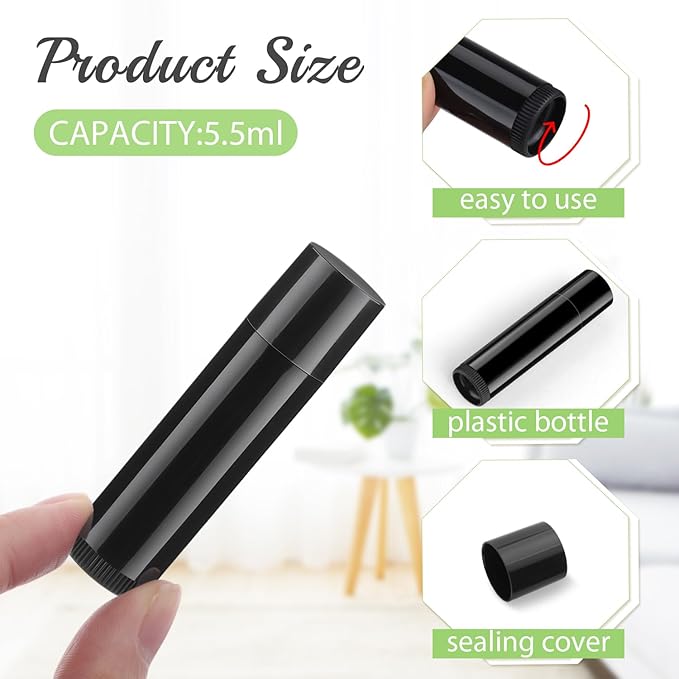 100 Pcs 5.5ml Bulk Empty Lip (black)